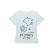 Peanuts Snoopy Girls Short Sleeve Graphic T-Shirt, Sizes 4-16