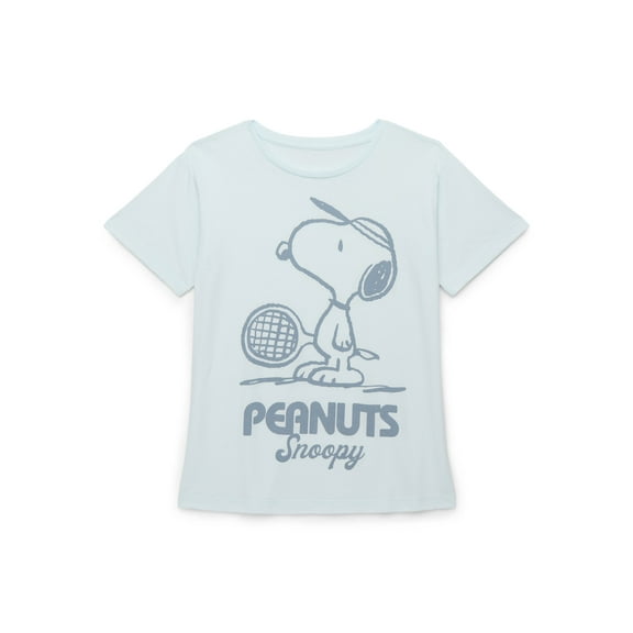 Peanuts Snoopy Girls Short Sleeve Graphic T-Shirt, Sizes 4-16