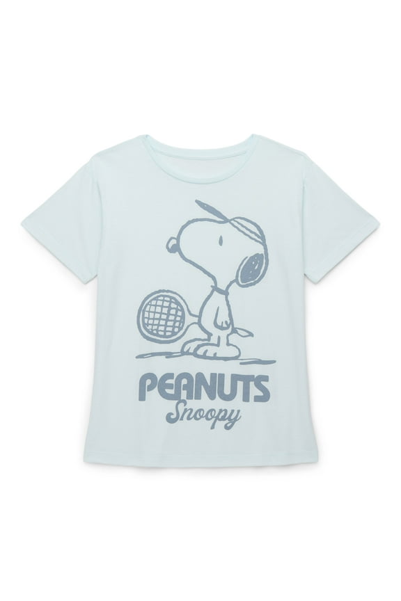 Peanuts Snoopy Girls Short Sleeve Graphic T-Shirt, Sizes 4-16