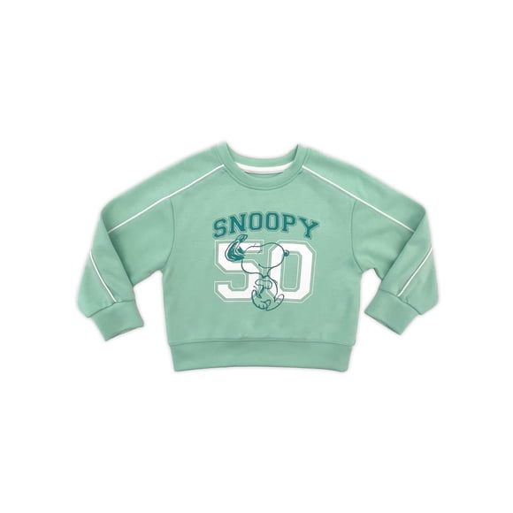 Snoopy Toddler & Big Girls Active Graphic Sweatshirt with Long Sleeves, Sizes 12M-12