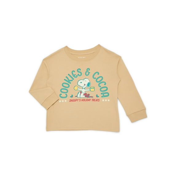 Snoopy Toddlers' Holiday Graphic Tee with Long Sleeves, Sizes 12M-5T