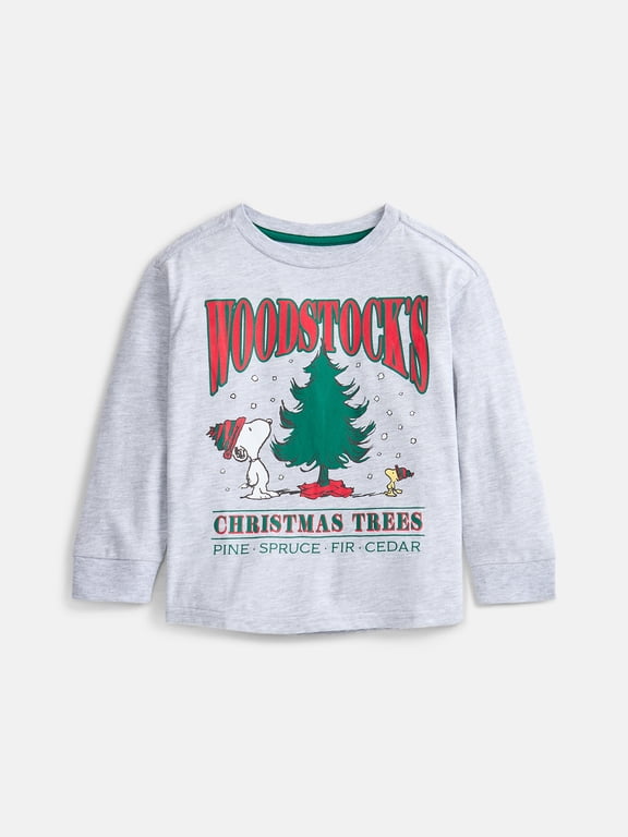 Toddler Boys Holiday Graphic Crewneck Tee with Long Sleeves, Sizes 12M-5T