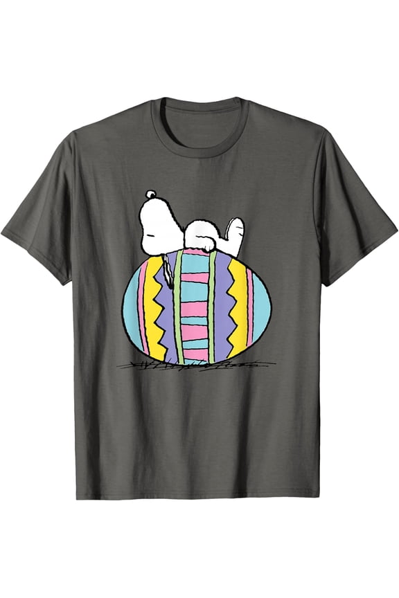 Snoopy Unisex T-Shirt - Laying on Easter Egg T-Shirt