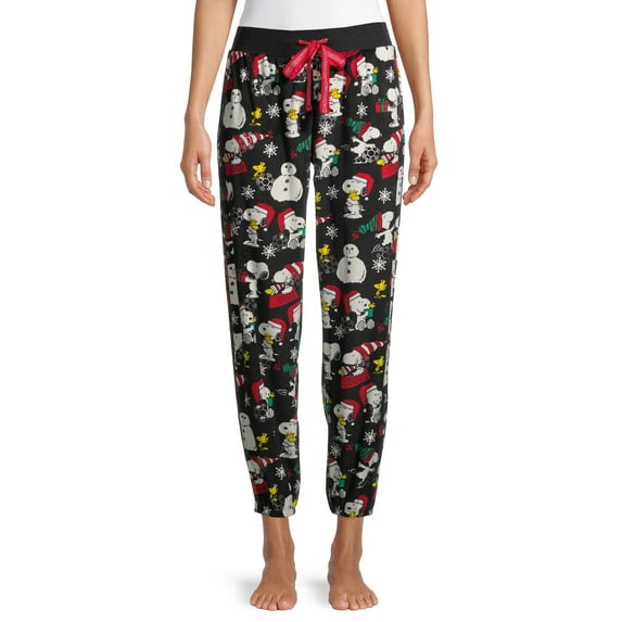 Snoopy Women's and Women's Plus Plush Pajama Joggers