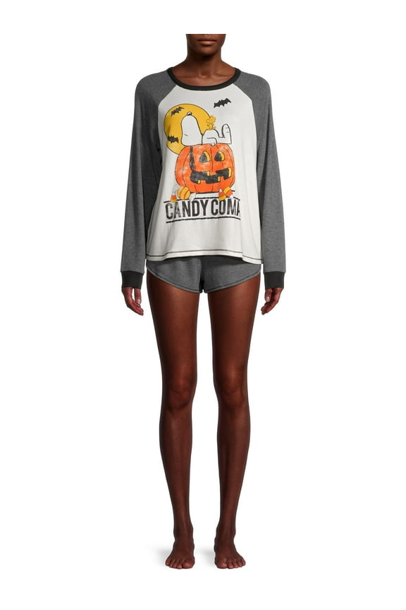 Women's and Women's Plus Shorty Pajamas, 2-Piece Set