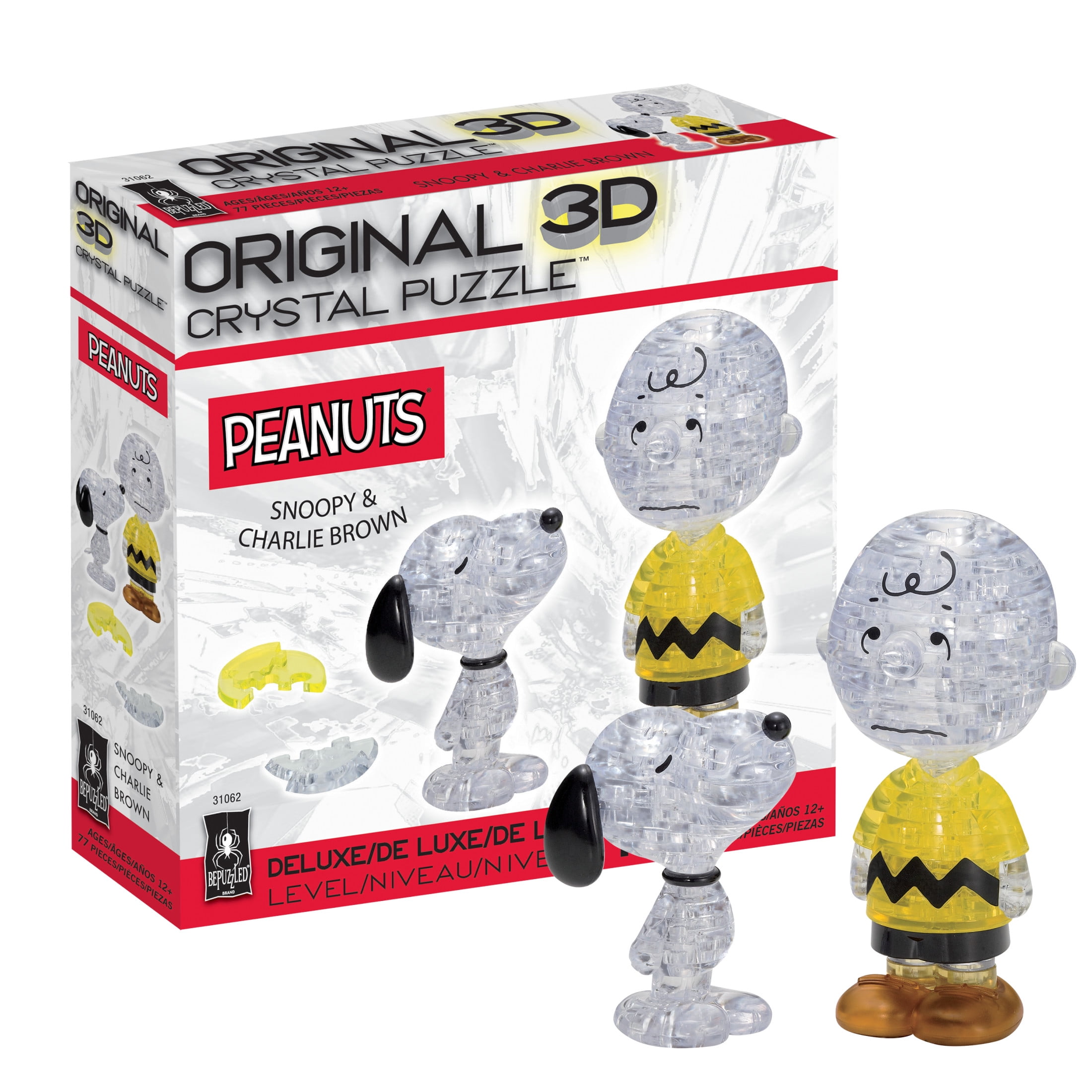 Snoopy and Charlie Brown Clear and Yellow 3D Crystal Puzzle