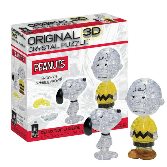 Snoopy and Charlie Brown Original 3D Crystal Puzzles by BePuzzled, Ages 12+