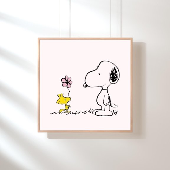 Snoopy and Woodstock Spring Flower Poster: Nostalgic Wall Art (Unframed)