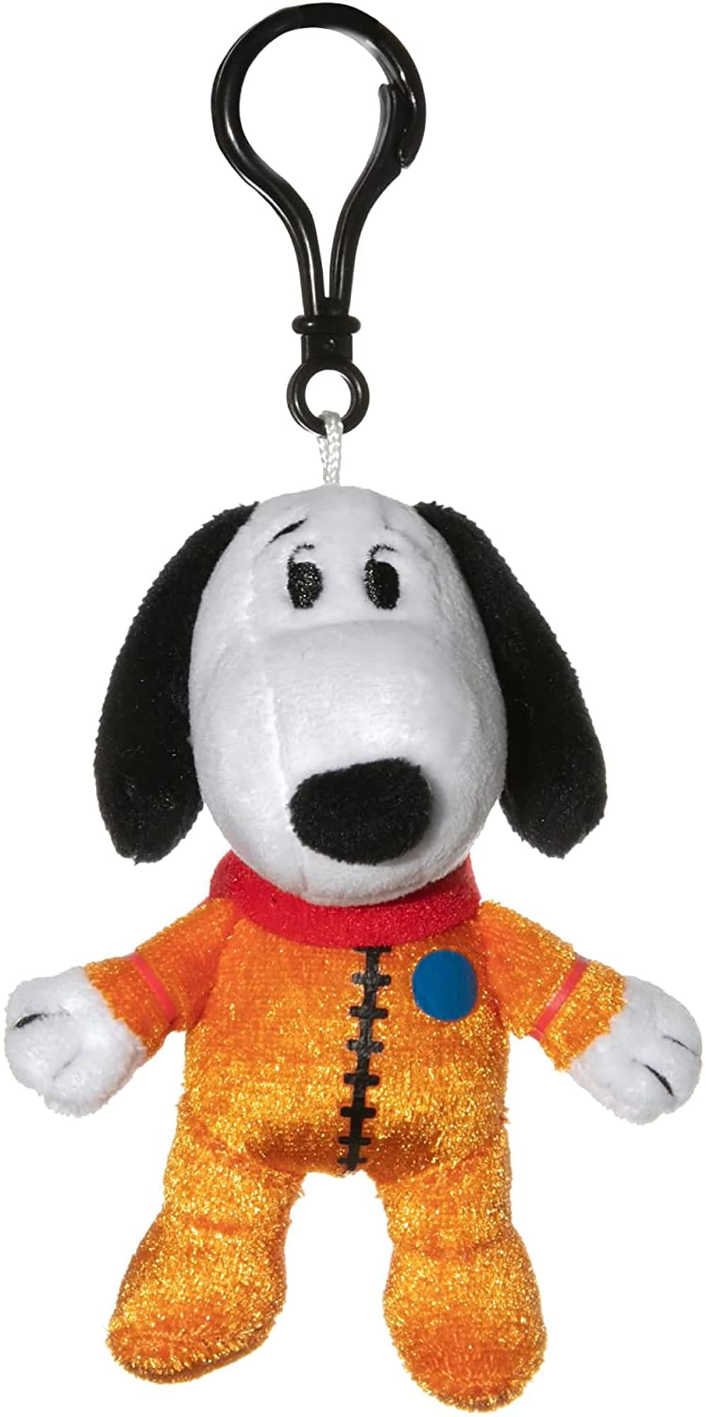 JINX Snoopy in Space Snoopy in Orange Astronaut Suit Clipsters Toy, 4-in Plush Hangers from Apple TV+ Series for Fans Ages 3+