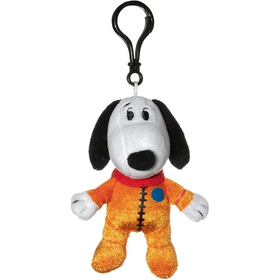 JINX Snoopy in Space Snoopy in Orange Astronaut Suit Clipsters Toy, 4-in Plush Hangers from Apple TV+ Series for Fans Ages 3+ (Orange Astronaut Snoopy)