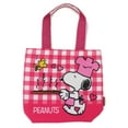 thumbnail image 1 of Snoopy the Chef Pink and White Flannel Pattern Canvas Material Mini Tote Bag, 1 of 2