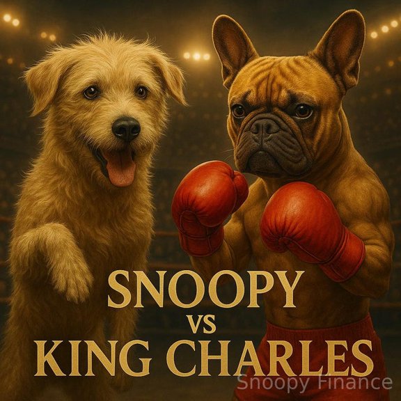 Snoopy vs King Charles Dog Boxing Poster – Funny Dog Fight Wall Art Animal Sports Decor 8x12 UNFRAMED