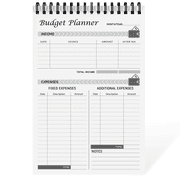Snootion Simplified Budget Planner Notepad - Monthly Expense Tracker, Finance Journal & Accounts Book. Undated, A5 Size, 100gsm Paper - Black
