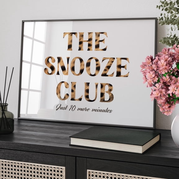 Snooze Club Cheetah Typography Wall Art, Preppy Y2K Dorm Decor, Unframed Paper Print Size 8x12