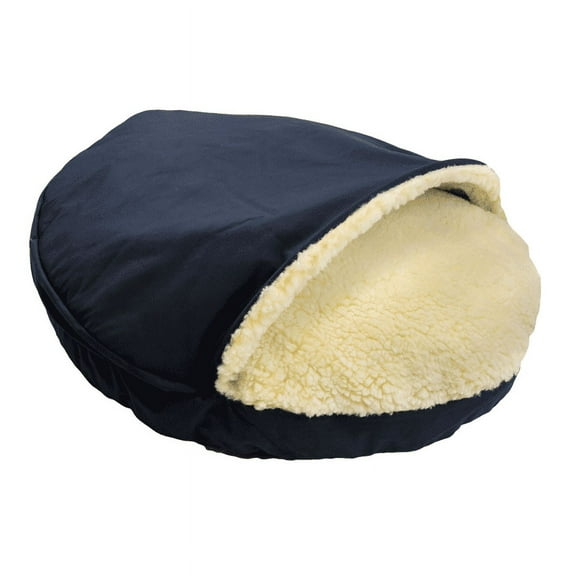 Snoozer Cozy Cave Dog Bed, Small, Navy, Hooded Nesting Dog Bed