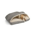 thumbnail image 1 of Snoozer Cozy Cave Rectangle Pet Bed, Large, Merlin Linen, Hooded Nesting Dog Bed, 1 of 6