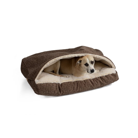 Snoozer Cozy Cave Rectangle Pet Bed, Small, Merlin Camel, Hooded Nesting Dog Bed