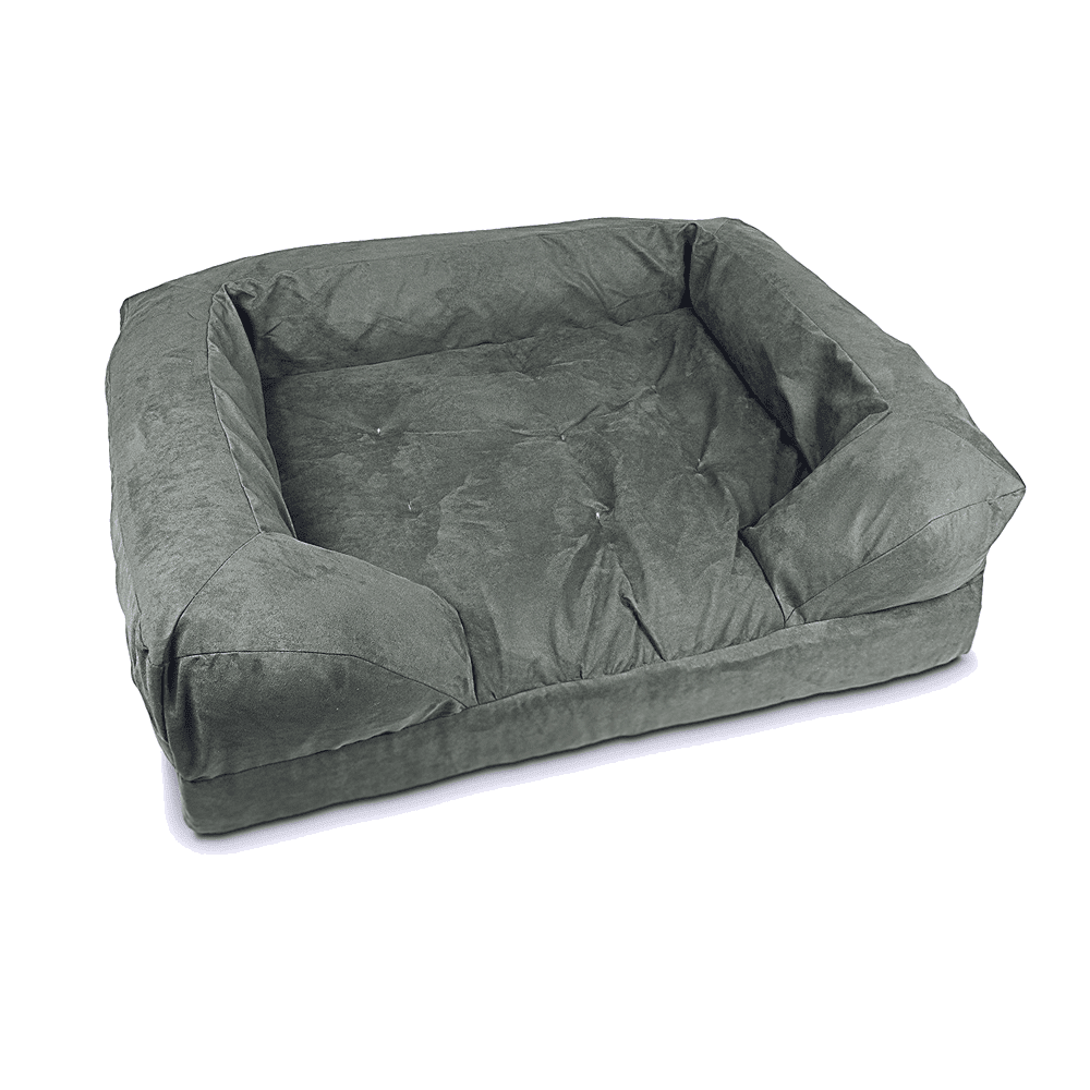 Medium Anthracite Suede Orthopedic Bolster Dog Bed