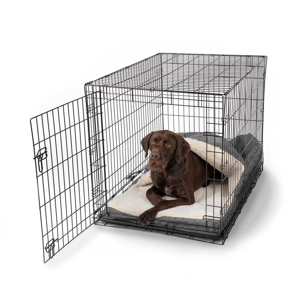 Snoozer Luxury Cozy Cave Crate Pet Bed with Forgiveness Foam and Microsuede, Extra Large - Merlin Pewter