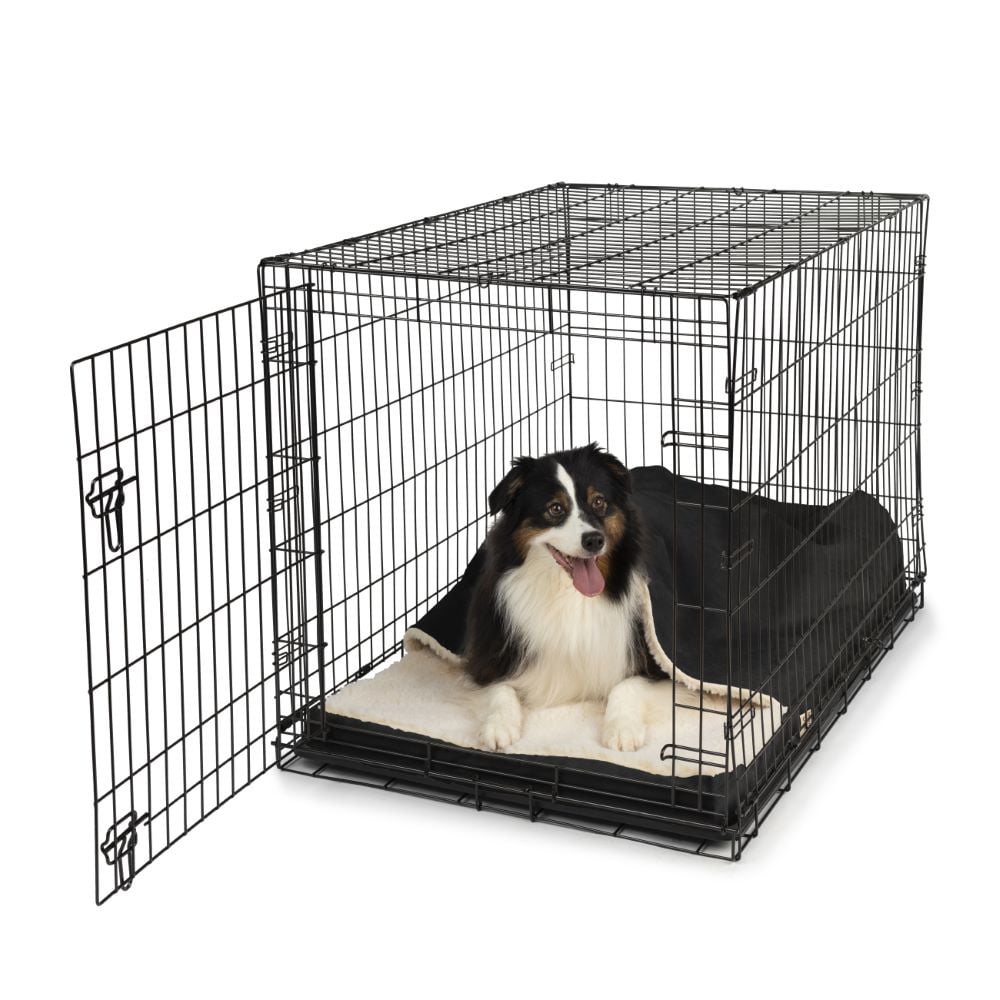 Snoozer Luxury Cozy Cave Crate Pet Bed with Forgiveness Foam and Microsuede, Large - Black Microsuede