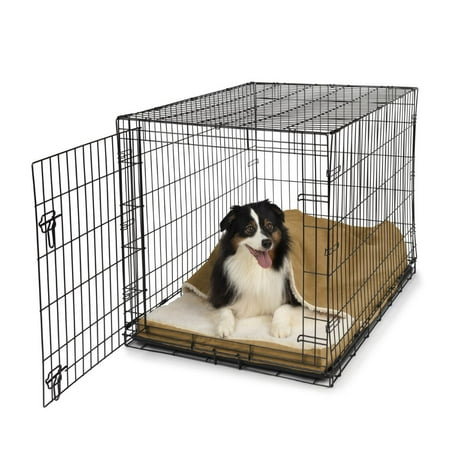 Snoozer Luxury Cozy Cave Crate Pet Bed with Forgiveness Foam and Microsuede, Small - Camel