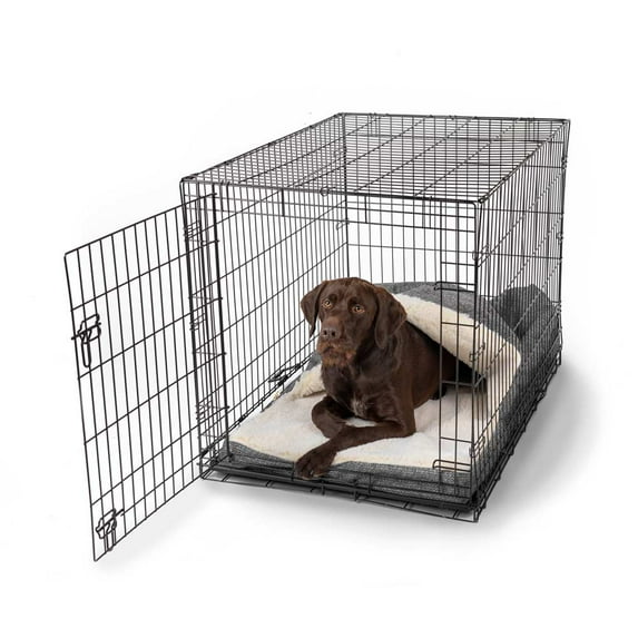 Snoozer Luxury Cozy Cave Crate Pet Bed with Forgiveness Foam and Microsuede, Small - Merlin Pewter