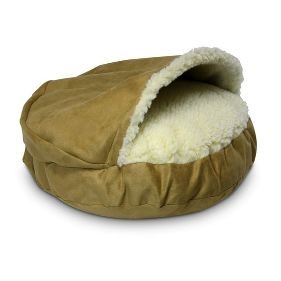 Snoozer Luxury Cozy Cave Dog Bed, Small, Camel, Hooded Nesting Dog Bed