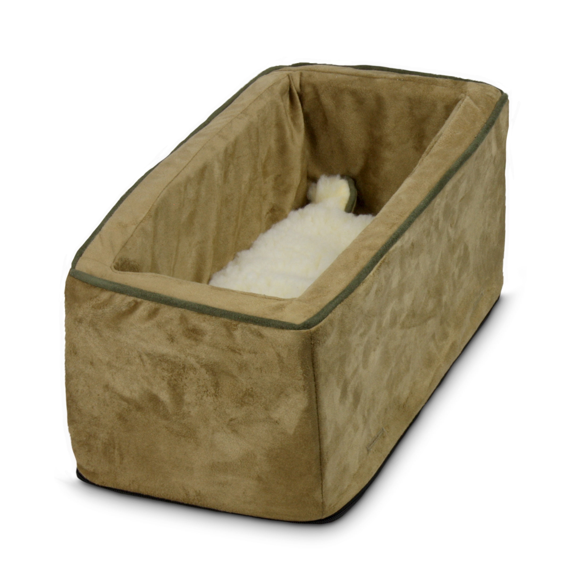 Snoozer Pet Products Luxury Console Dog Car Seat, Large, Camel, Luxury Microsuede