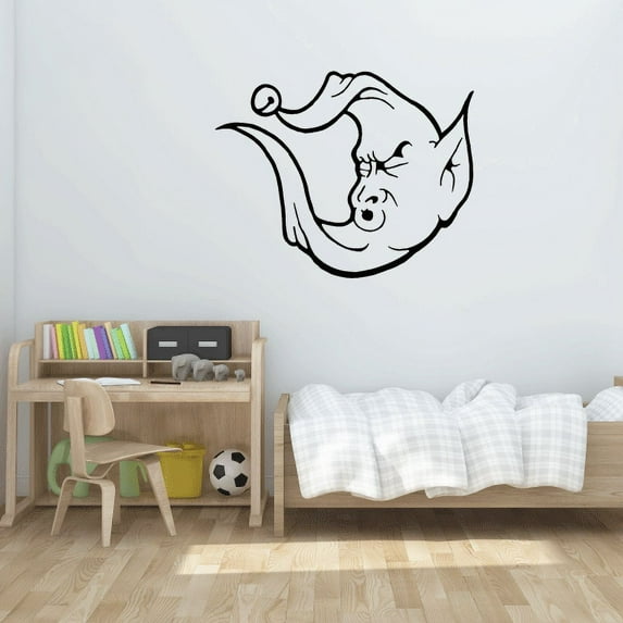 Snoozing Elf Moon Decal - 36 Inches