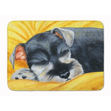 Snoozing Schnauzer Machine Washable Memory Foam Mat