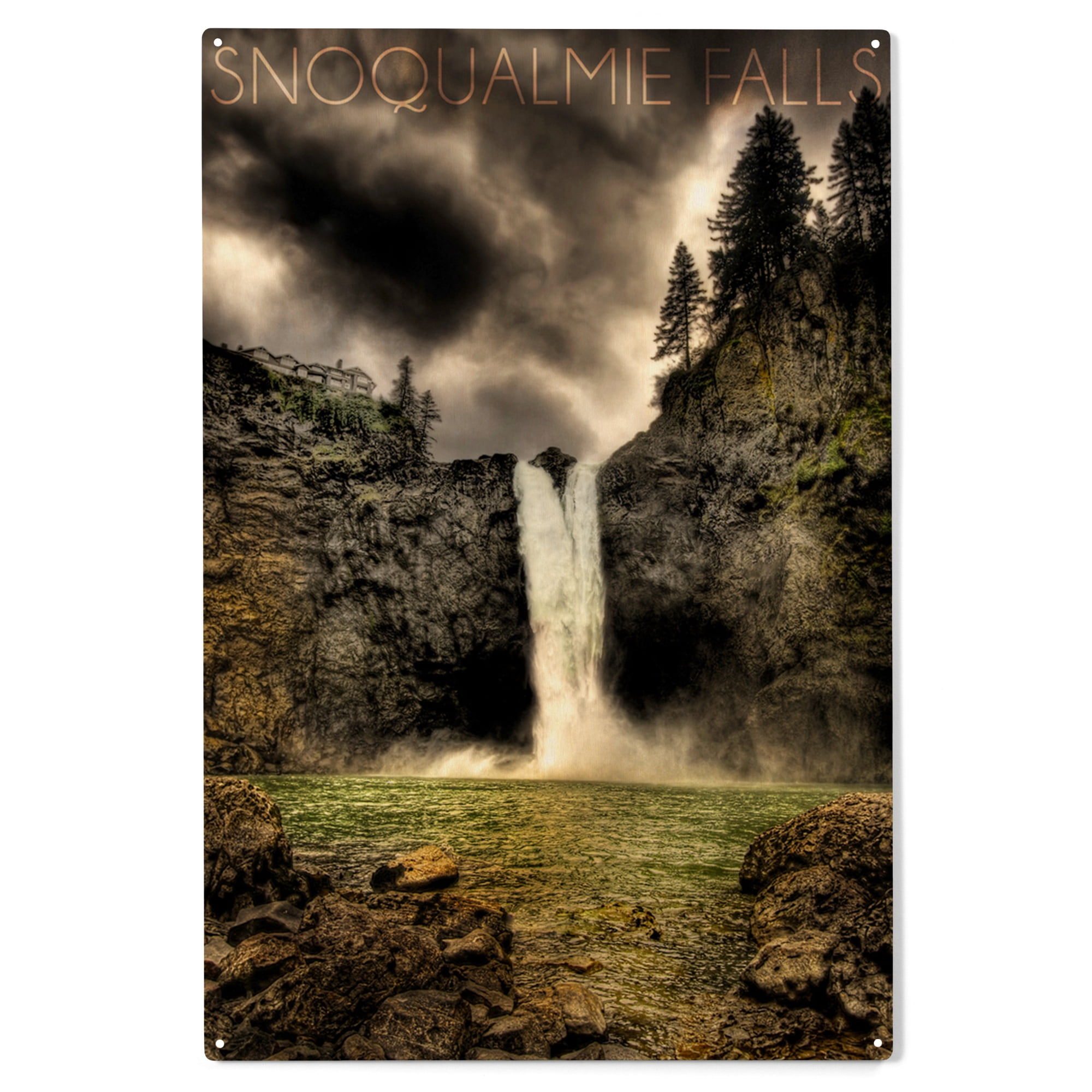 Snoqualmie Falls, Washington, View of Waterfall, Sepia Tone, Photograph ...