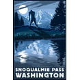thumbnail image 1 of Snoqualmie Pass, Washington, Bigfoot and Mountain (36x54 Giclee Gallery Art Print, Vivid Textured Wall Decor), 1 of 3