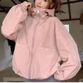 thumbnail image 1 of Snorda Deal Jackets for Women Loose Hooded Windbreaker Jacket Full Zip Lightweight Rain Jacket with Pockets Solid Color Long Sleeve Jackets for Fall Daily Wear, 1 of 6