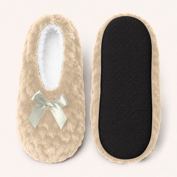 Snorda Fleece Slipper Socks for Women Soft Warm Low-Cut Socks with Dot Sole Comfy House Socks for Bedroom Loungewear Cold Weather Home Wear