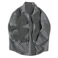 thumbnail image 1 of Snorda Jacket for Men Plaid Button Down Lapel Collar Shirt Jackets Casual Loose Comfy Long Sleeve Shirts with Chest Pocket and Buttoned Cuffs for Fall Winter Daily Wear, 1 of 8