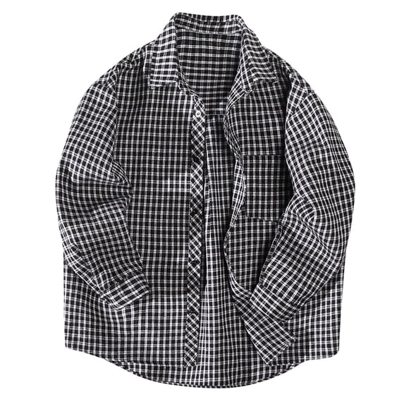 Snorda Jacket for Men Plaid Button Down Lapel Collar Shirt Jackets Casual Loose Comfy Long Sleeve Shirts with Chest Pocket and Buttoned Cuffs for Fall Winter Daily Wear