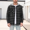 thumbnail image 1 of Snorda Jacket for Men Plaid Hooded Shacket Long Sleeve Button Down Jacket with Pocket Casual Soft Loose Comfy Shirts Jacket for Fall Winter Daily Wear, 1 of 8