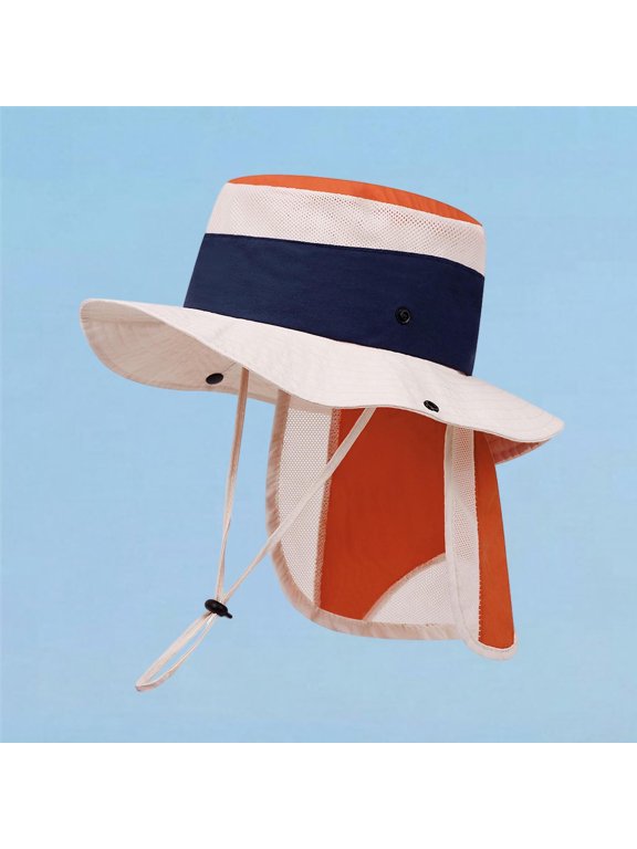 Kids Sun Hat with Neck Flap, Summer Toddler Beach Hat, Adjustable Sum Protection Sun Cap, Breathable Lightweight for Outdoor, Beach, Daily Wear