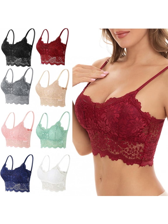 Lace Bralettes for Women Bralette Padded Lace Bandeau Bra