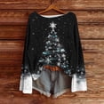 thumbnail image 1 of Snorda Sweaters for Women Christmas Print Knit Sweater Long Sleeve Loose Textured Pullover Casual Loose Comfy Soft Sweaters For Holiday Daily Warm Wear, 1 of 4