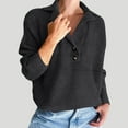 thumbnail image 1 of Snorda Sweaters for Women Lapel Collar Henleys Rib Knit Long Sleeve Sweater Solid Loose Textured Pullover Soft Stretchy Comfy Sweaters for Fall Daily Outdoors Wear, 1 of 6