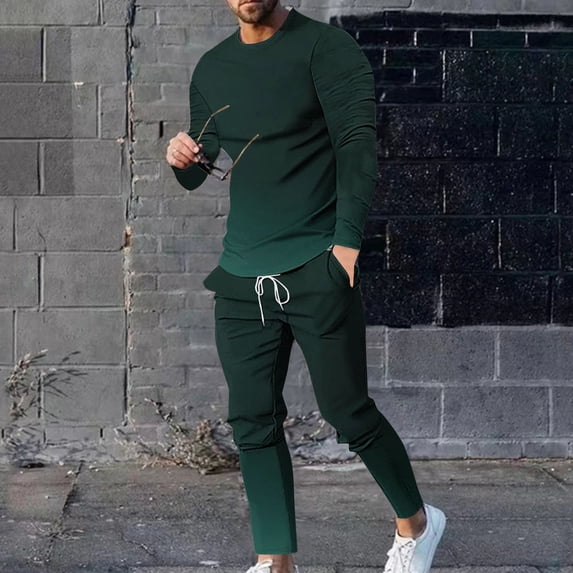 Snorda Sweatsuits for Men Gradient Print Sport Sweatsuit Long Sleeve Sweatshirts Drawstring Pant Mens Casual Comfy Jogging 2 Piece Outfits