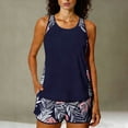 thumbnail image 1 of Snorda Swim Tops for Women with Built-in Bra Solid Color Backless Strappy Bikini Sleeveless Off-Shoulder Conservative Beach Tankini Sporty Tank Top, 1 of 7