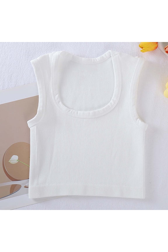 White Tank Tops for Women Wide Strap Crew Neck Basic Camisoles Lightweight Soft Stretch Fabric for Layering, Everyday Casual Wear and Outdoor Activities