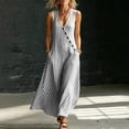 thumbnail image 1 of Snorda Women's Striped Dress Summer Round Neck Sleeveless Striped Solid Color Casual Dress Flowy Sundress Ideal for Daily Wear Beach Vacation & Party, 1 of 9