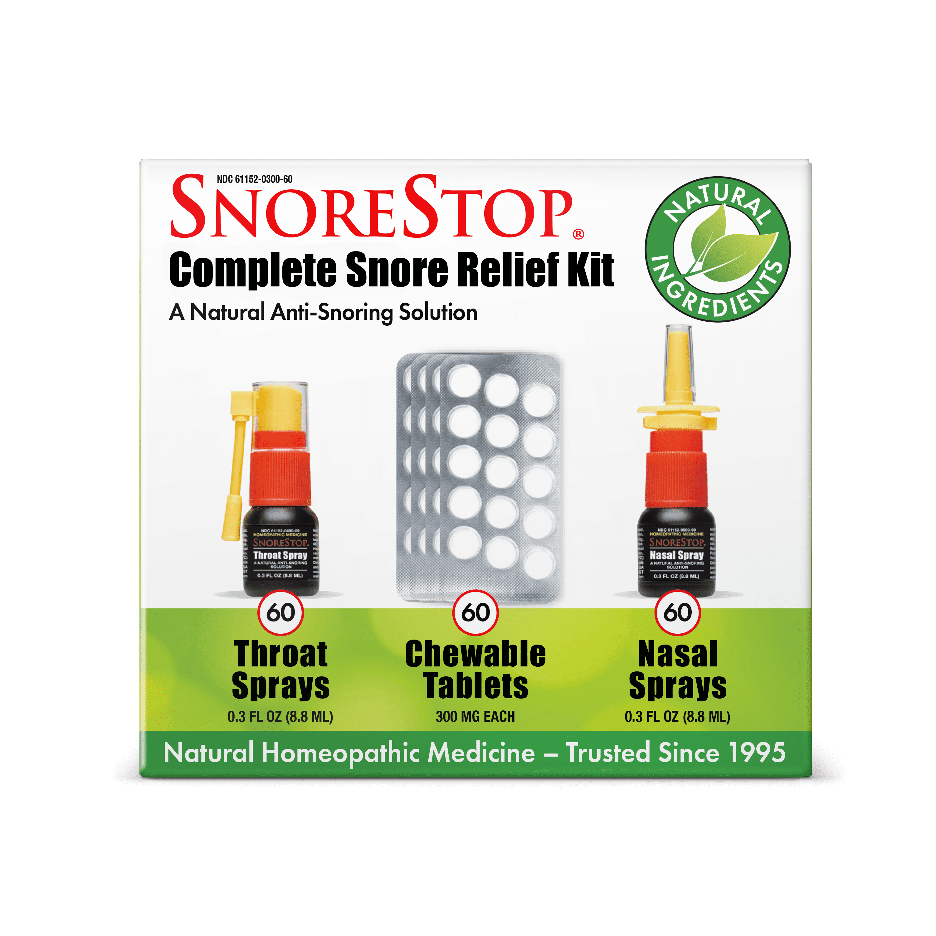 Snore Stop AntiSnoring Starter Kit Natural Sprays and Tablets Combo 3