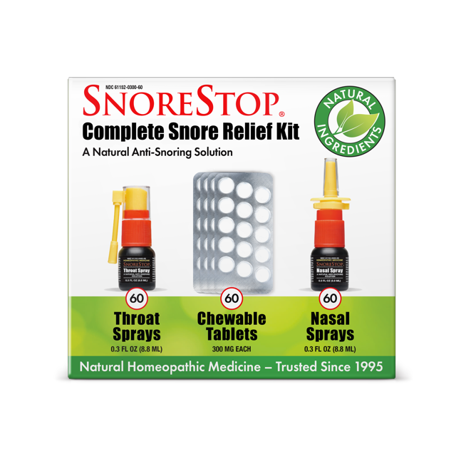 Snore Stop AntiSnoring Starter Kit Natural Sprays and Tablets Combo 3