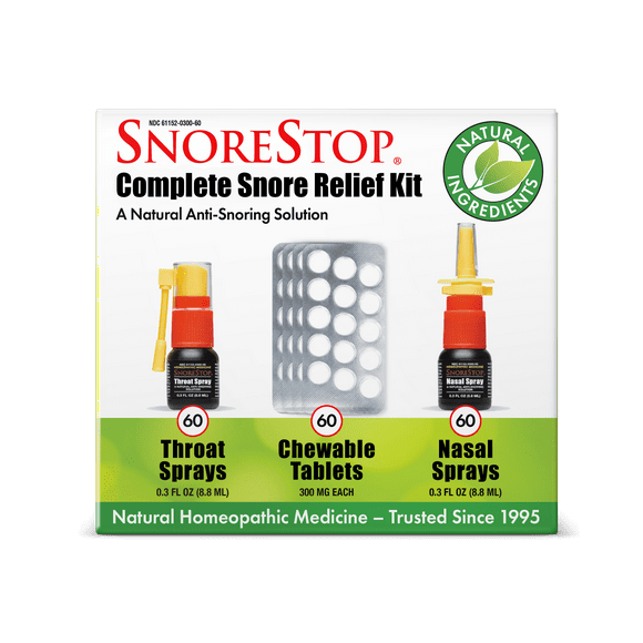 Snore Stop Anti-Snoring Starter Kit Natural Sprays and Tablets Combo 3 Pcs