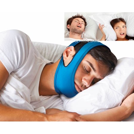 Snore Stop Belt Anti Snoring  Chin Strap Sleep Apnea Jaw Solution TMJ BLUE