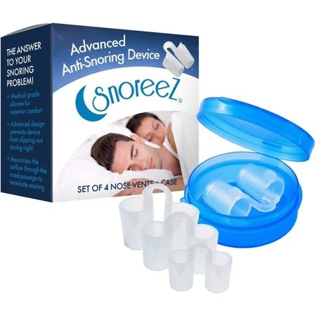 Snore Stopper Device - Snoring Solution For You - Anti Snore Nose Vents - Effective And Instant Snore Relief Sleep Aid By SnoreeZ - Stop Snoring Naturally! 4 Sizes Included